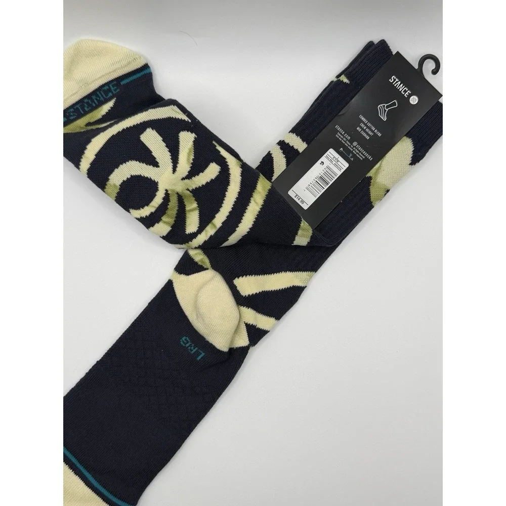 Stance Dwyane Wade Collection Navy Blue Palm Crew Socks A556C24PAL Mens Large